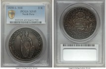 North Peru. Republic 8 Reales 1838 LM-MB XF45 PCGS, Lima mint, KM155. Charcoal toning with satin surface. 

HID09801242017

© 2020 Heritage Auctio...