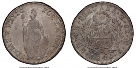 Republic 8 Reales 1840 LM-MB AU55+ PCGS, Lima mint, KM142.3. Even lavender-gray toning over subdued luster on surfaces. 

HID09801242017

© 2020 H...