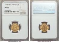 Spanish Colony. Isabel II gold 2 Pesos 1868 MS61 NGC, Manila mint, KM143. AGW 0.0952 oz. 

HID09801242017

© 2020 Heritage Auctions | All Rights R...
