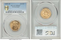 Confederation gold 20 Francs 1892-B MS63 PCGS, Bern mint, KM31.3.

HID09801242017

© 2020 Heritage Auctions | All Rights Reserved
