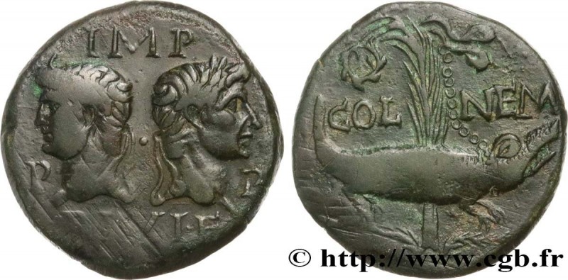 AUGUSTUS and AGRIPPA
Type : Dupondius 
Date : c. 10-14 AD. 
Mint name / Town : N...