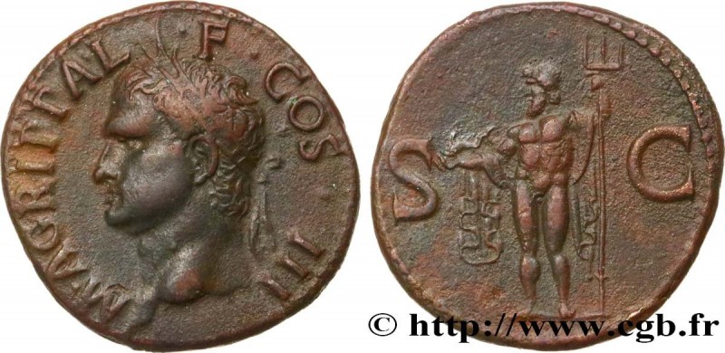 AGRIPPA
Type : As 
Date : 37-41 
Mint name / Town : Rome 
Metal : copper 
Diamet...