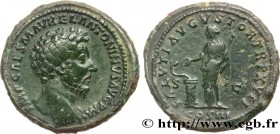 MARCUS AURELIUS
Type : Sesterce 
Date : janvier - septembre 
Mint name / Town : Rome 
Metal : copper 
Diameter : 34  mm
Orientation dies : 11  h.
Weig...