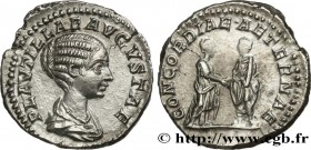 PLAUTILLA and CARACALLA
Type : Denier 
Date : 202 
Mint name / Town : Rome 
Metal : silver 
Millesimal fineness : 550  ‰
Diameter : 18,5  mm
Orientati...