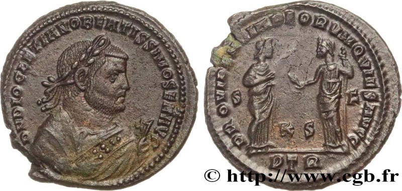 DIOCLETIAN
Type : Follis ou nummus 
Date : 305 
Mint name / Town : Trèves 
Metal...