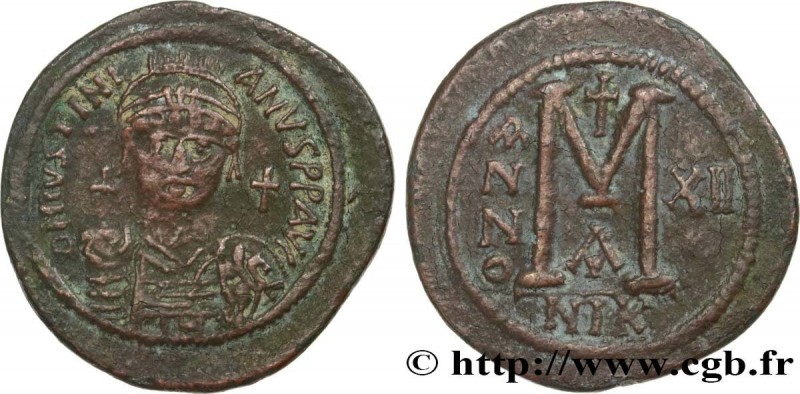 JUSTINIAN I
Type : Follis 
Date : an 12 
Mint name / Town : Nicomédie 
Metal...