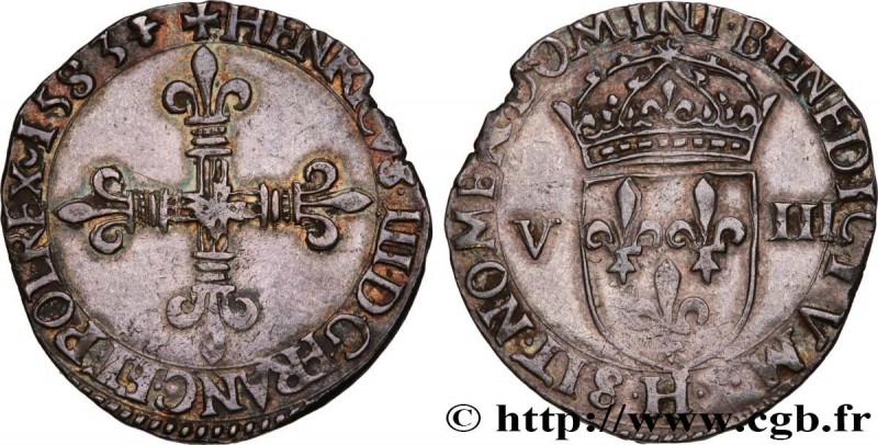 HENRY III
Type : Huitième d'écu, croix de face 
Date : 1583 
Mint name / Town : ...