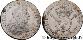 LOUIS XIV "THE SUN KING"
Type : Écu aux insignes 
Date : 1702 
Mint name / Town : Poitiers 
Metal : silver 
Millesimal fineness : 917  ‰
Diameter : 41...