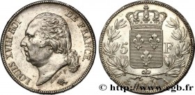LOUIS XVIII
Type : 5 francs Louis XVIII, tête nue 
Date : 1824 
Mint name / Town : Paris 
Quantity minted : 9.064.043 
Metal : silver 
Diameter : 37  ...