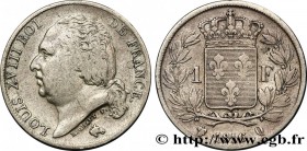 LOUIS XVIII
Type : 1 franc Louis XVIII 
Date : 1816 
Mint name / Town : Perpignan 
Quantity minted : 25.007 
Metal : silver 
Millesimal fineness : 900...
