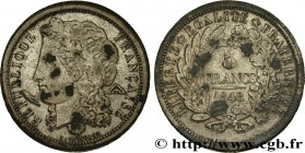 II REPUBLIC
Type : Concours de 5 francs, piéfort de Farochon 
Date : 1848 
Mint name / Town : Paris 
Metal : tin 
Diameter : 37  mm
Orientation dies :...