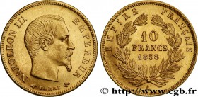 SECOND EMPIRE
Type : 10 francs or Napoléon III, tête nue 
Date : 1858 
Mint name / Town : Paris 
Quantity minted : 7576123 
Metal : gold 
Millesimal f...