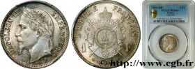 SECOND EMPIRE
Type : 1 franc Napoléon III, tête laurée 
Date : 1866 
Mint name / Town : Strasbourg 
Quantity minted : 7203960 
Metal : silver 
Millesi...