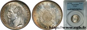 SECOND EMPIRE
Type : 1 franc Napoléon III, tête laurée 
Date : 1867 
Mint name / Town : Strasbourg 
Quantity minted : 7294258 
Metal : silver 
Millesi...