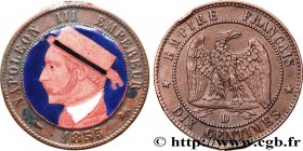 SECOND EMPIRE
Type : Dix centimes Napoléon III, tête nue, portrait en émail 
Date : 1855 
Mint name / Town : Lyon 
Quantity minted : 3714152 
Metal : ...