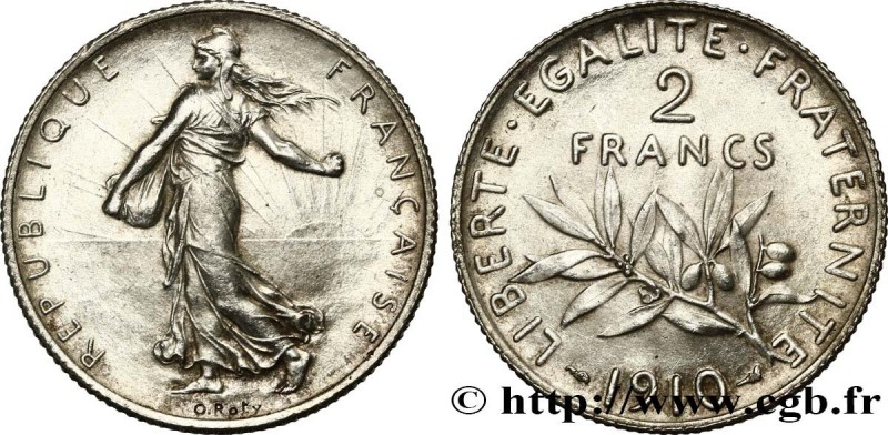 III REPUBLIC
Type : 2 francs Semeuse 
Date : 1910 
Quantity minted : 2190000 
Me...