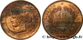 III REPUBLIC
Type : 10 centimes Cérès 
Date : 1887 
Mint name / Town : Paris 
Quantity minted : 874104 
Metal : bronze 
Diameter : 30  mm
Orientation ...