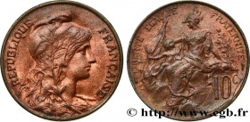 III REPUBLIC
Type : 10 centimes Daniel-Dupuis 
Date : 1906 
Quantity minted : 3000000 
Metal : bronze 
Diameter : 30  mm
Orientation dies : 6  h.
Weig...