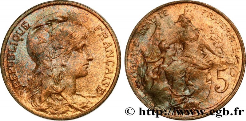 III REPUBLIC
Type : 5 centimes Daniel-Dupuis 
Date : 1908 
Quantity minted : 609...