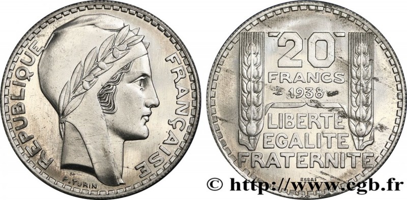 FRENCH STATE
Type : Préparation de la 20 francs Pétain, type Turin, essai en alu...