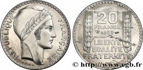 FRENCH STATE
Type : Préparation de la 20 francs Pétain, type Turin, essai en aluminium, tranche striée, 4 g 
Date : 1938 
Mint name / Town : Paris 
Qu...