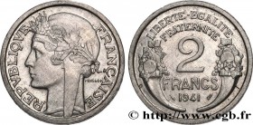 FRENCH STATE
Type : Épreuve flan épais de 2 francs Morlon, aluminium, sans le mot ESSAI 
Date : 1941 
Mint name / Town : Paris 
Quantity minted : --- ...