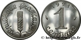 V REPUBLIC
Type : 1 centime Épi, BE (Belle Épreuve), frappe monnaie 
Date : 1991 
Mint name / Town : Pessac 
Quantity minted : 6232 
Metal : stainless...