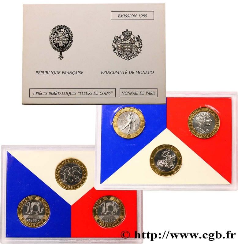 V REPUBLIC
Type : Boîte Fleur de Coins, Tryptique 3 x 10 francs 
Date : 1989 
Qu...