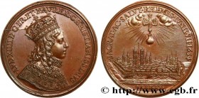 LOUIS XIV THE GREAT or THE SUN KING
Type : Le sacre de Reims 
Date : n.d. 
Metal : bronze 
Diameter : 30  mm
Weight : 11,47  g.
Edge : lisse 
Puncheon...