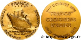 V REPUBLIC
Type : Médaille, Paquebot France, Croisières d’adieu 
Date : 1974 
Mint name / Town : 76 - Le Havre 
Metal : gold plated bronze 
Diameter :...