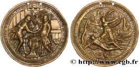 NETHERLANDS
Type : Médaille de mariage, Pyrame et Thisbé 
Date : n.d. 
Metal : bronze 
Diameter : 65  mm
Weight : 51,14  g.
Edge : lisse 
Obverse lege...
