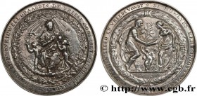 NETHERLANDS
Type : Médaille de mariage, Carita 
Date : n.d. 
Metal : silver 
Diameter : 69  mm
Engraver : P. van Abeele 
Weight : 61,47  g.
Edge : lis...