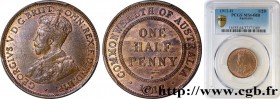 AUSTRALIA - GEORGE V
Type : 1/2 Penny 
Date : 1912 
Mint name / Town : Heaton 
Quantity minted : 2400000 
Metal : bronze 
Diameter : 25  mm
Orientatio...