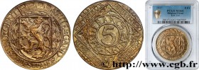 BELGIUM
Type : 5 Francs ville de Gand occupée 
Date : 1917 
Quantity minted : 108000 
Metal : brass plated steel 
Diameter : 39  mm
Orientation dies :...