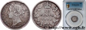 CANADA - NEW BRUNSWICK
Type : 10 Cents Victoria 
Date : 1864 
Quantity minted : 100000 
Metal : silver 
Millesimal fineness : 925  ‰
Diameter : 25  mm...