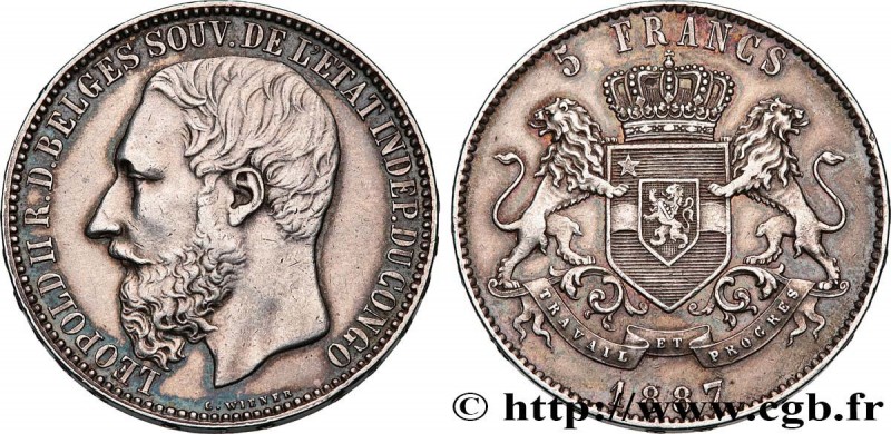 CONGO - CONGO FREE STATE - LEOPOLD II
Type : 5 Francs 
Date : 1887 
Mint name / ...