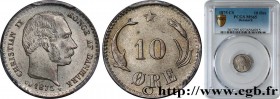 DENMARK - KINGDOM OF DENMARK - CHRISTIAN X
Type : 10 Ore 
Date : 1875 
Mint name / Town : Copenhague 
Quantity minted : - 
Metal : silver 
Millesimal ...