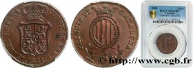 SPAIN - CATALONIA
Type : 3 Quartos 
Date : 1841 
Mint name / Town : Catalogne 
Metal : copper 
Diameter : 26  mm
Orientation dies : 12  h.
Weight : 6,...