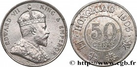 HONG KONG
Type : 50 Cents Edouard VII 
Date : 1905 
Quantity minted : 300000 
Metal : silver 
Millesimal fineness : 800  ‰
Diameter : 32  mm
Orientati...