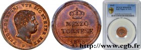 ITALY - KINGDOM OF THE TWO SICILIES - FERDINAND II
Type : 1/2 Tornese 
Date : 1845 
Mint name / Town : Naples 
Quantity minted : - 
Metal : copper 
Di...