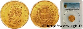 ITALY - KINGDOM OF ITALY - VICTOR-EMMANUEL II
Type : 10 Lire 
Date : 1863 
Mint name / Town : Turin 
Quantity minted : 542715 
Metal : gold 
Millesima...