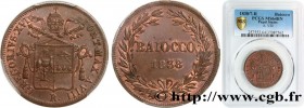ITALY - PAPAL STATES - GREGORY XVI (Bartolomeo Alberto Cappellari)
Type : 1 Baiocco an VIII 
Date : 1838 
Mint name / Town : Rome 
Quantity minted : 1...