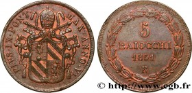 ITALY - PAPAL STATES - PIUS IX (Giovanni Maria Mastai Ferretti)
Type : 5 Baiocchi an VI 
Date : 1851 
Mint name / Town : Rome 
Quantity minted : 79488...