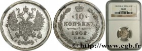 RUSSIA
Type : 10 Kopecks 
Date : 1902 
Mint name / Town : Saint-Petersbourg 
Quantity minted : 17000009 
Metal : silver 
Millesimal fineness : 500  ‰
...