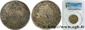SWITZERLAND - CANTON OF VAUD
Type : 5 Batzen 
Date : 1812 
Quantity minted : - 
Metal : silver 
Diameter : 25  mm
Orientation dies : 6  h.
Edge : cord...
