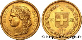 SWITZERLAND - CONFEDERATION OF HELVETIA
Type : 20 Francs Helvetia 
Date : 1886 
Mint name / Town : Berne 
Quantity minted : 250000 
Metal : gold 
Mill...