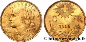 SWITZERLAND
Type : 10 Francs "Vreneli" 
Date : 1915 
Mint name / Town : Berne 
Quantity minted : 400000 
Metal : gold 
Millesimal fineness : 900  ‰
Di...