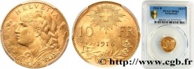 SWITZERLAND
Type : 10 Francs or "Vreneli” 
Date : 1916 
Mint name / Town : Berne 
Quantity minted : 130000 
Metal : gold 
Millesimal fineness : 900  ‰...