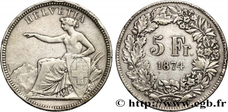 SWITZERLAND
Type : 5 Francs Helvetia assise 
Date : 1874 
Mint name / Town : Bru...