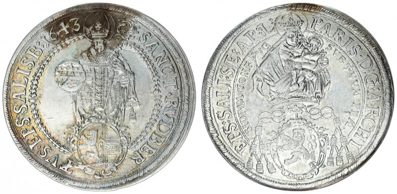 Austria Holy Roman Empire Salzburg 1 Thaler 1643. Paris Graf Lodron (1619-1653)....